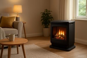 Comfortable home interior with propane space heating