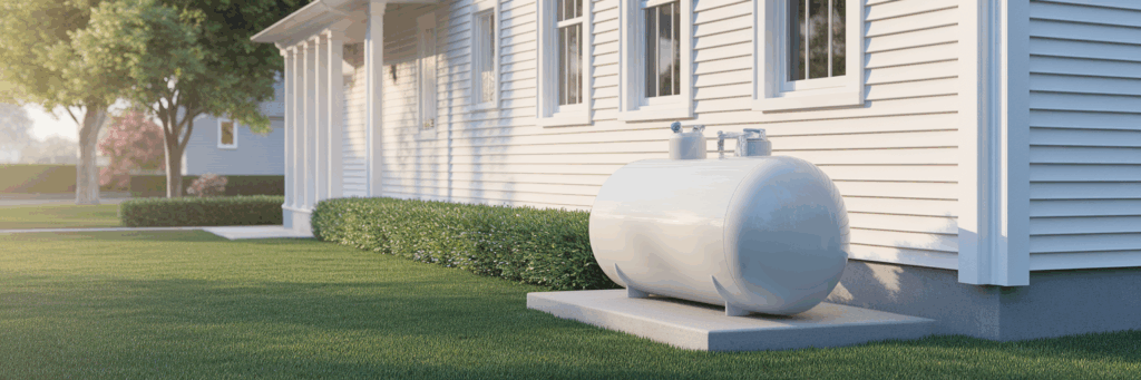 Well-maintained residential propane tank