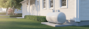 Well-maintained residential propane tank